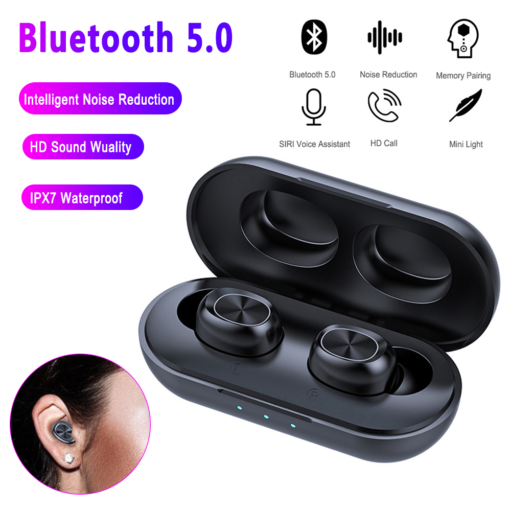 Wireless Bluetooth 5.0 Noise-Cancelling TWS Earbuds with Charging Case