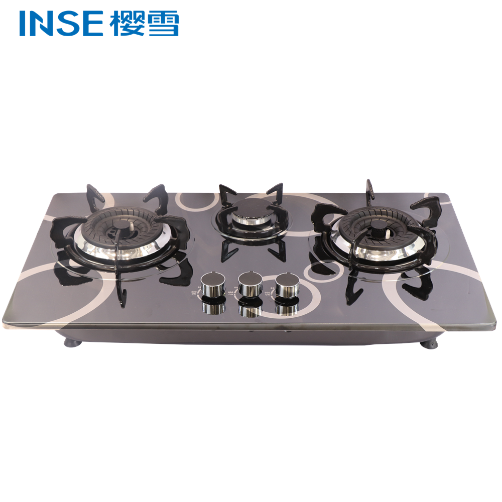 Three-Burner Tempered Glass Gas Hob