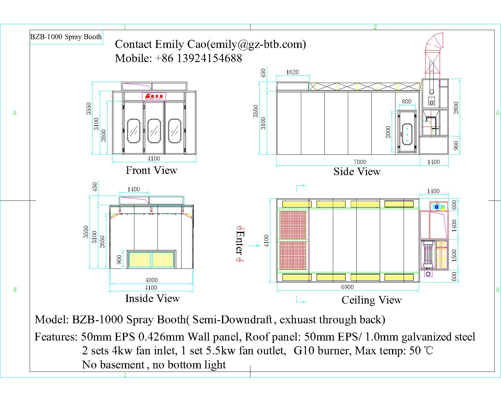 Semi-Downdraft Spray Booth