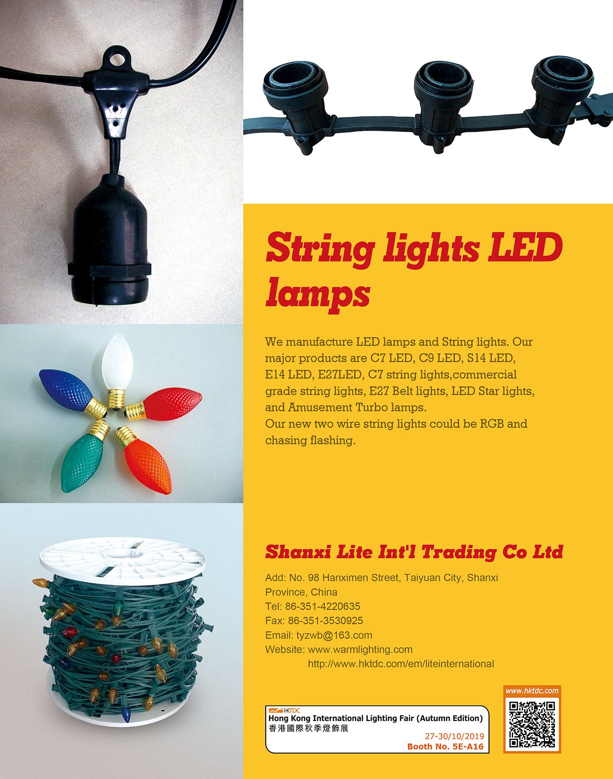 C7 String Lights with Colored Bulbs