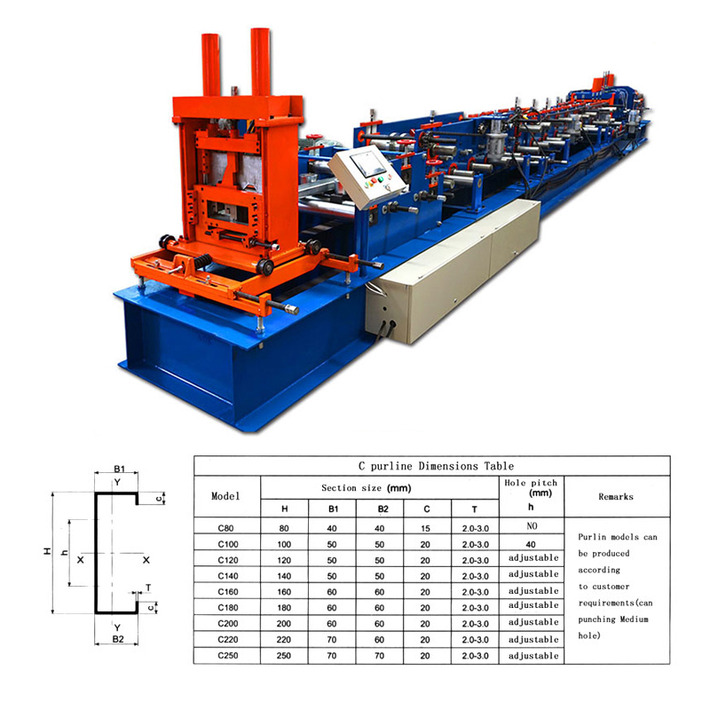 C/Z Purlin Roll Forming Machine C80-300