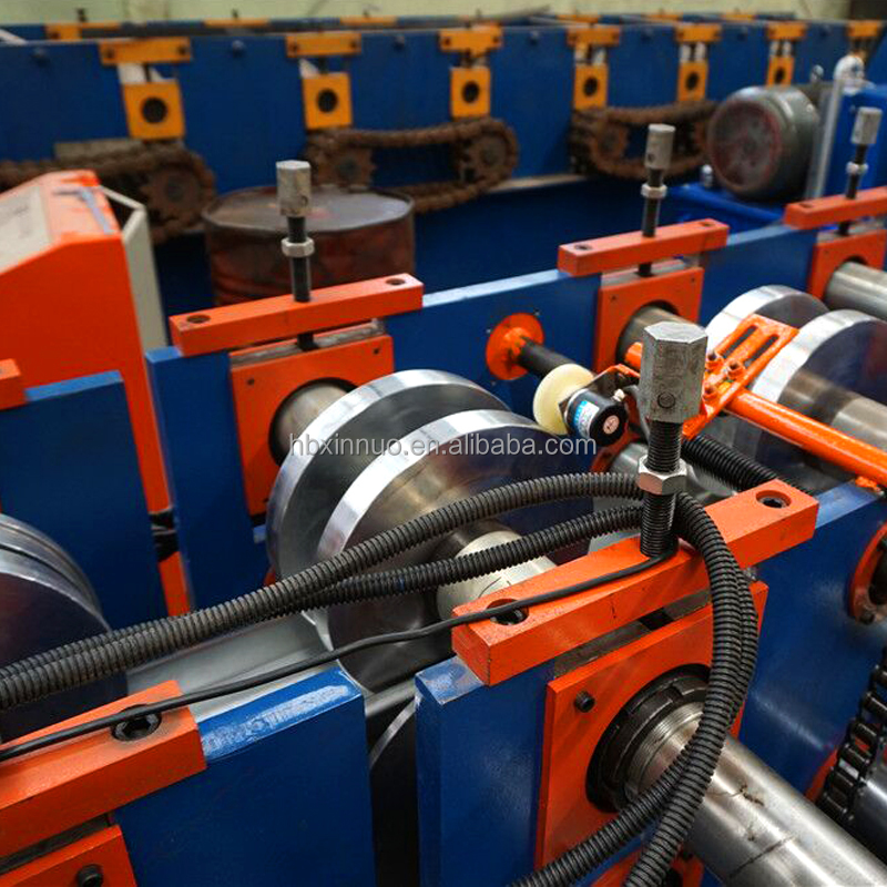 Close-up of the roll forming process