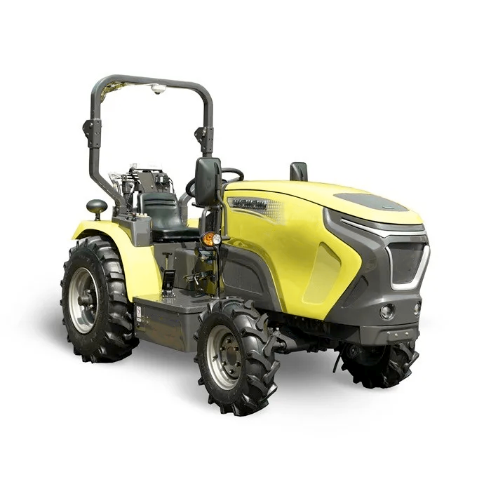 Electric greenhouse tractor front view