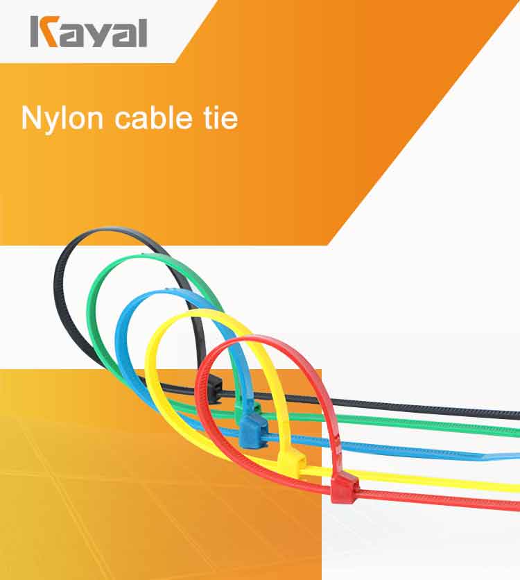 Self-locking nylon cable ties in various sizes