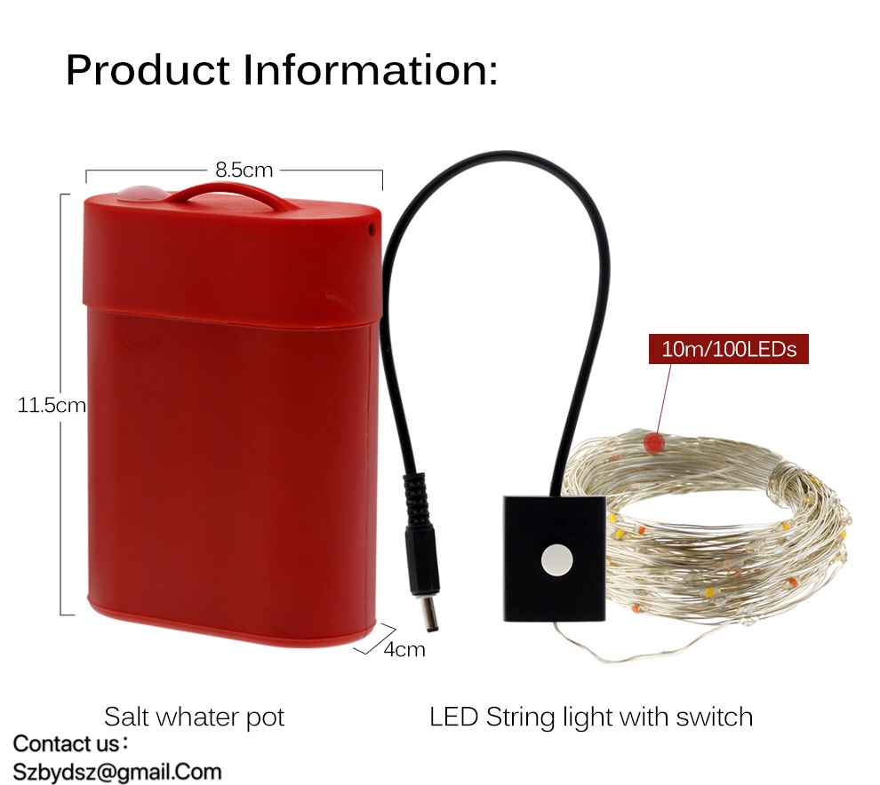 LED String Lights with Salt Water Power
