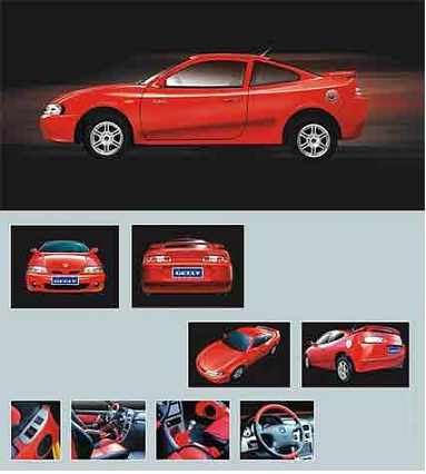 Red Coupe Car with Sporty Design