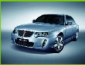Silver Sports Sedan with Aerodynamic Design