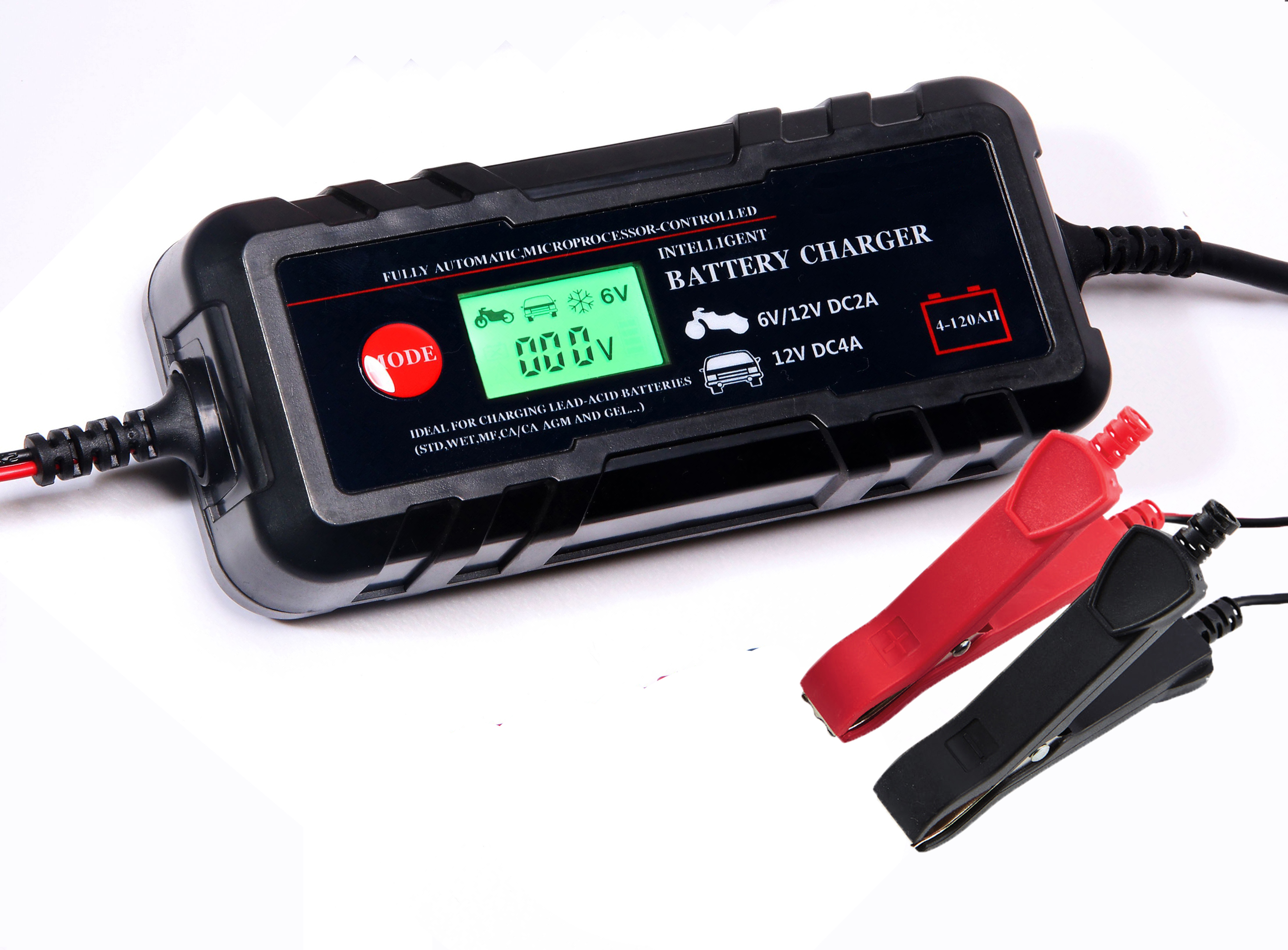 6V/12V 2A/4A Automotive Battery Charger