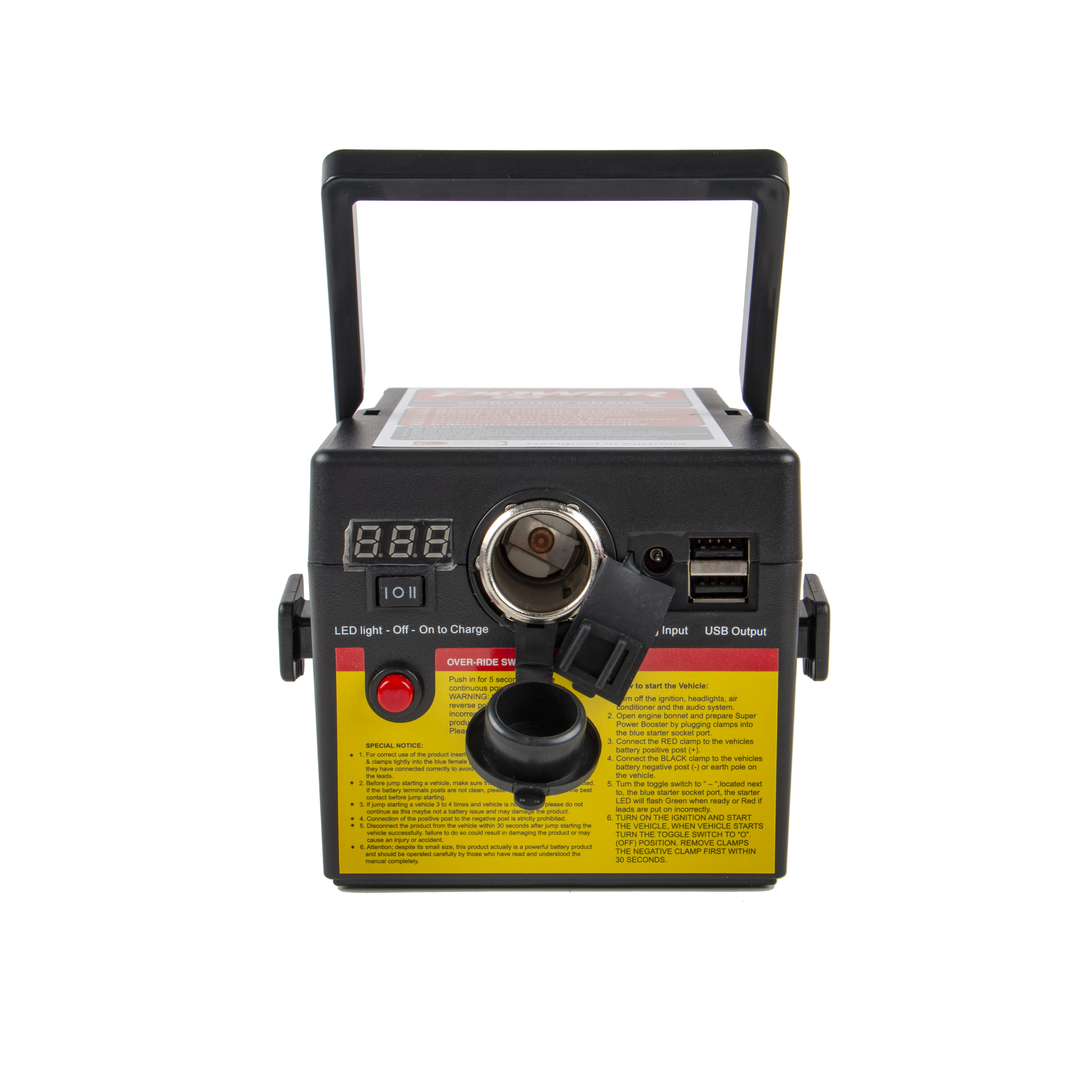 Portable 12V Car Jump Starter with LED