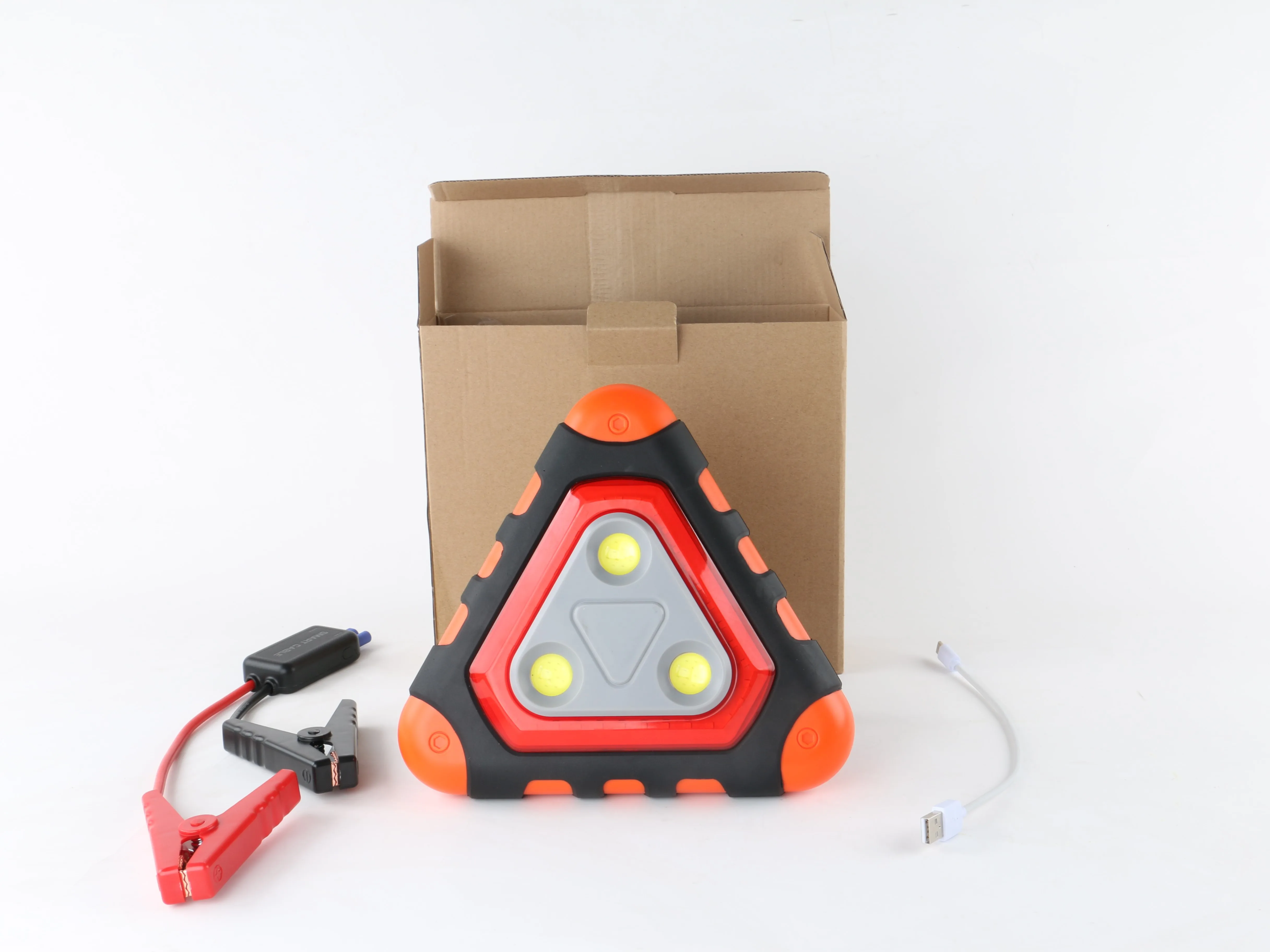Portable triangular jump starter kit