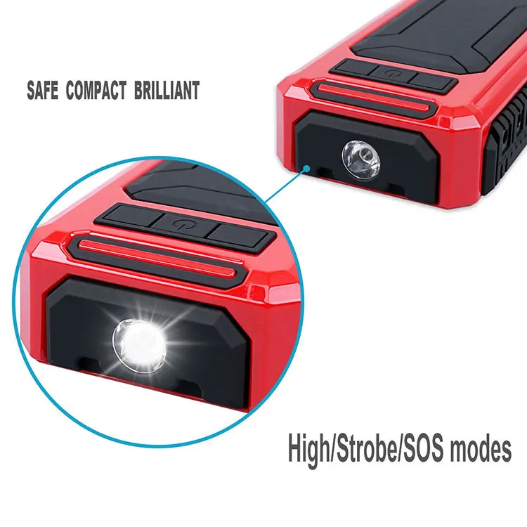 Compact jump starter with flashlight modes