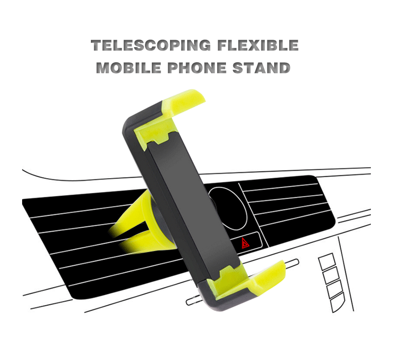 Telescoping flexible mobile phone stand for car air vent
