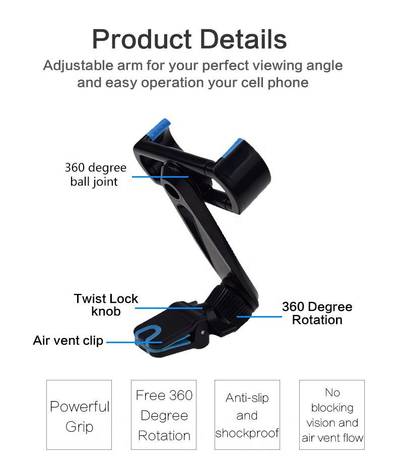 Technical diagram showing 360-degree rotation and twist lock mechanism