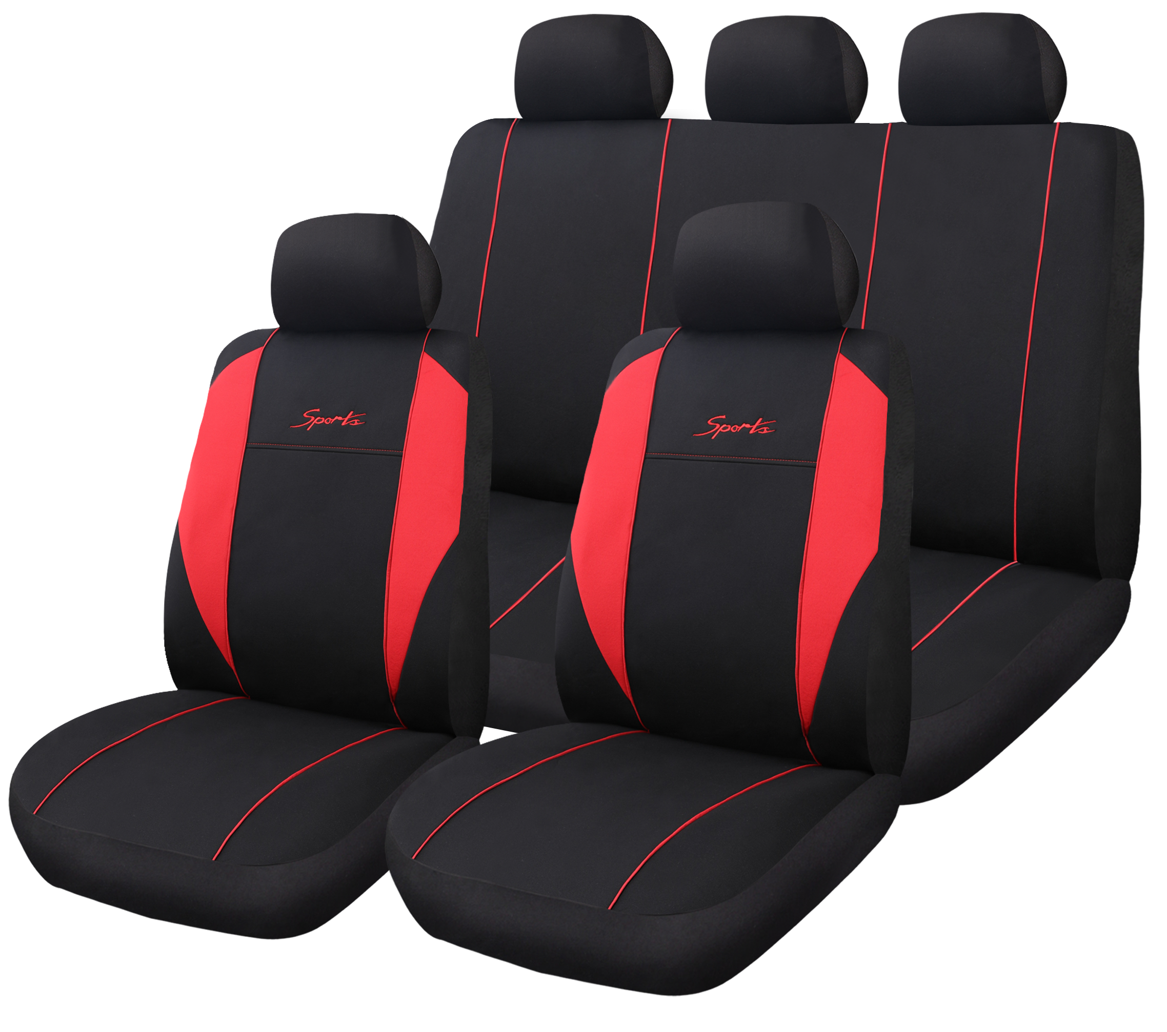Polyester Car Seat Cover Set with Sport Detailing
