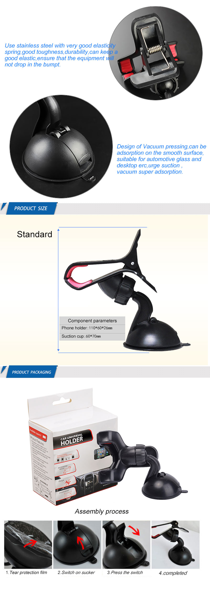 Vacuum suction cup and assembly process