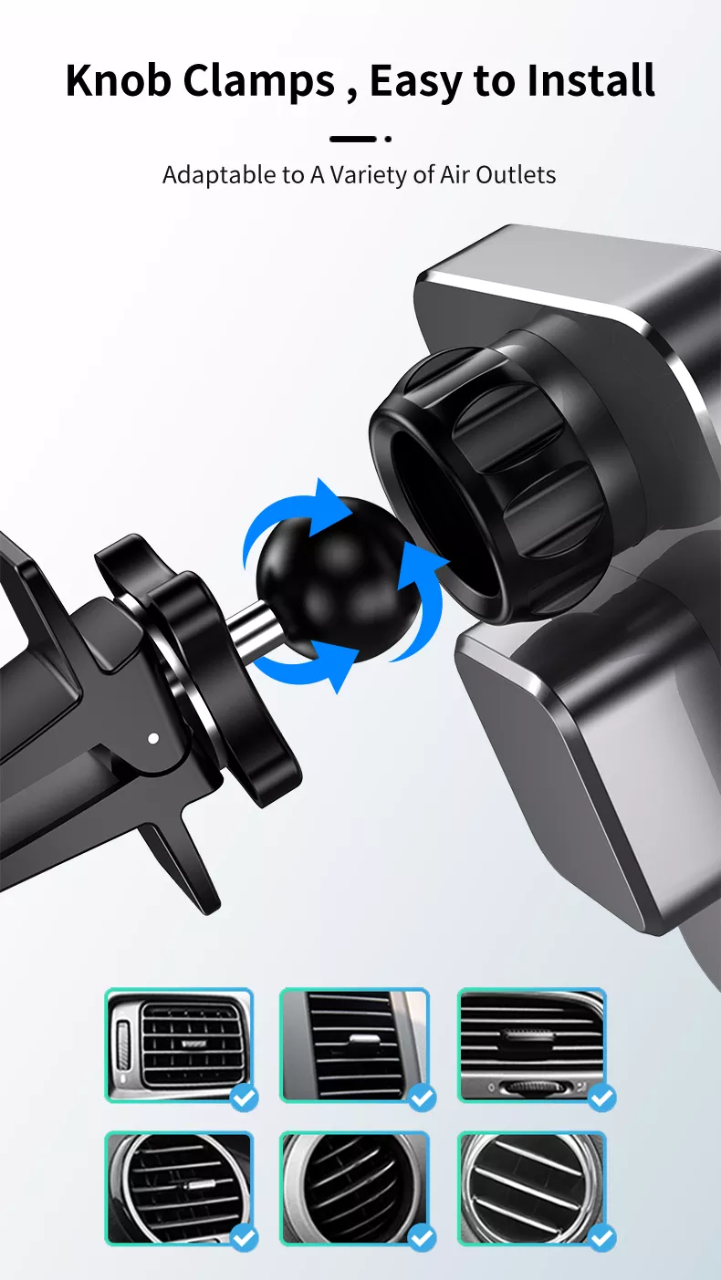 Universal air vent knob clamp installation