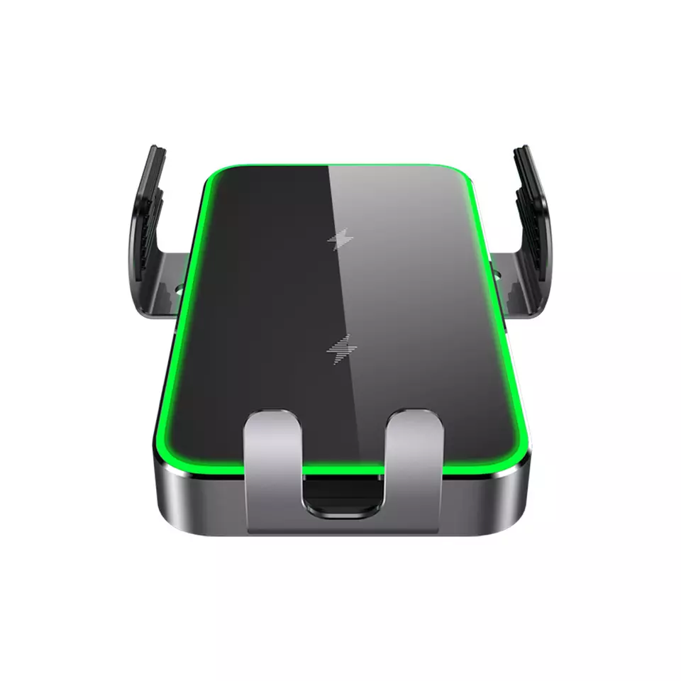 Magnetic wireless car charger with green LED accent