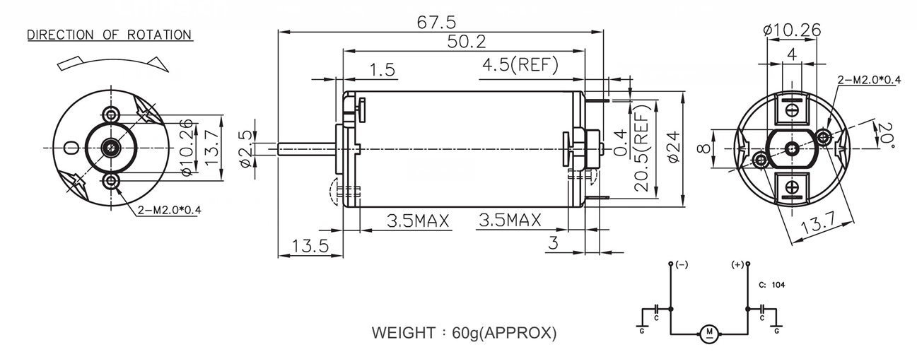 Carbon-brush motor for Electric window - Image 2