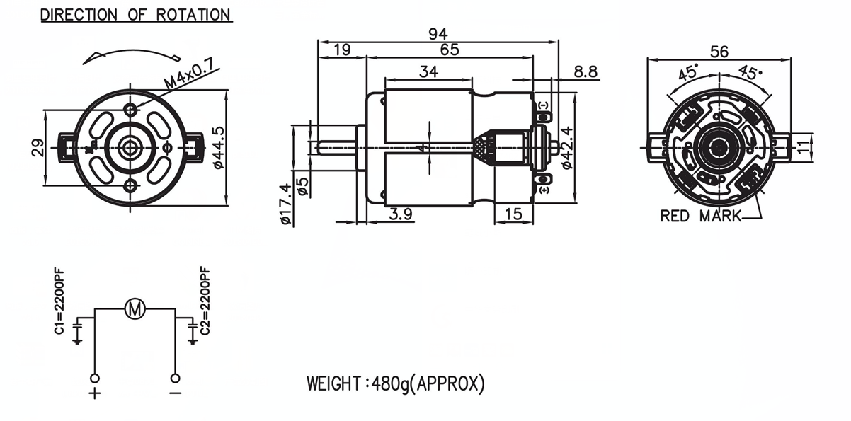 carbon-brush motor for sewing machine - Image 2