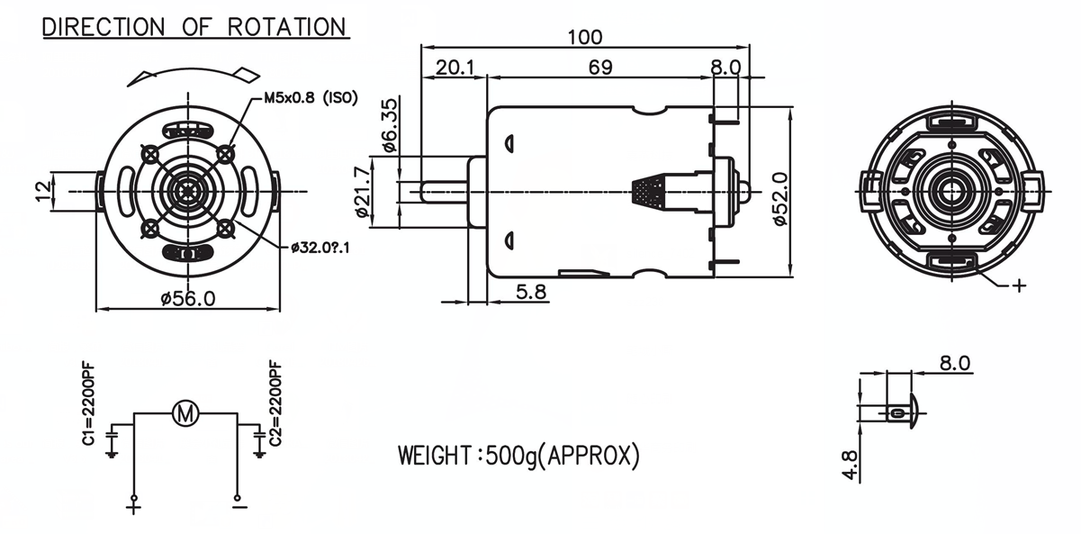 carbon-brush motor for sewing machine - Image 2