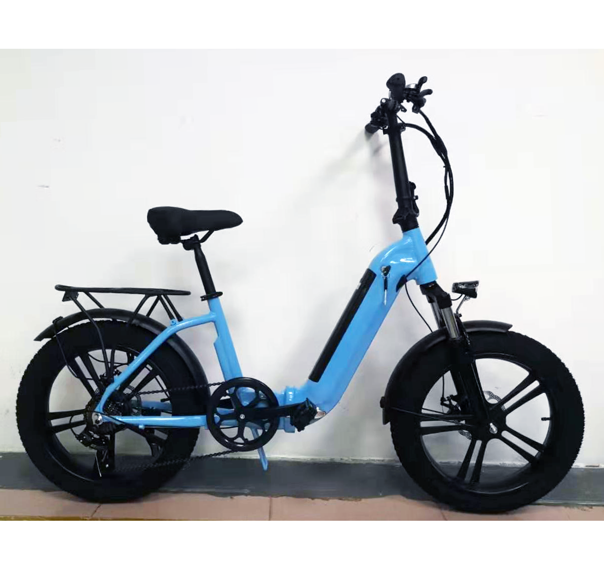 Folding electric bike with fat tires and hidden battery