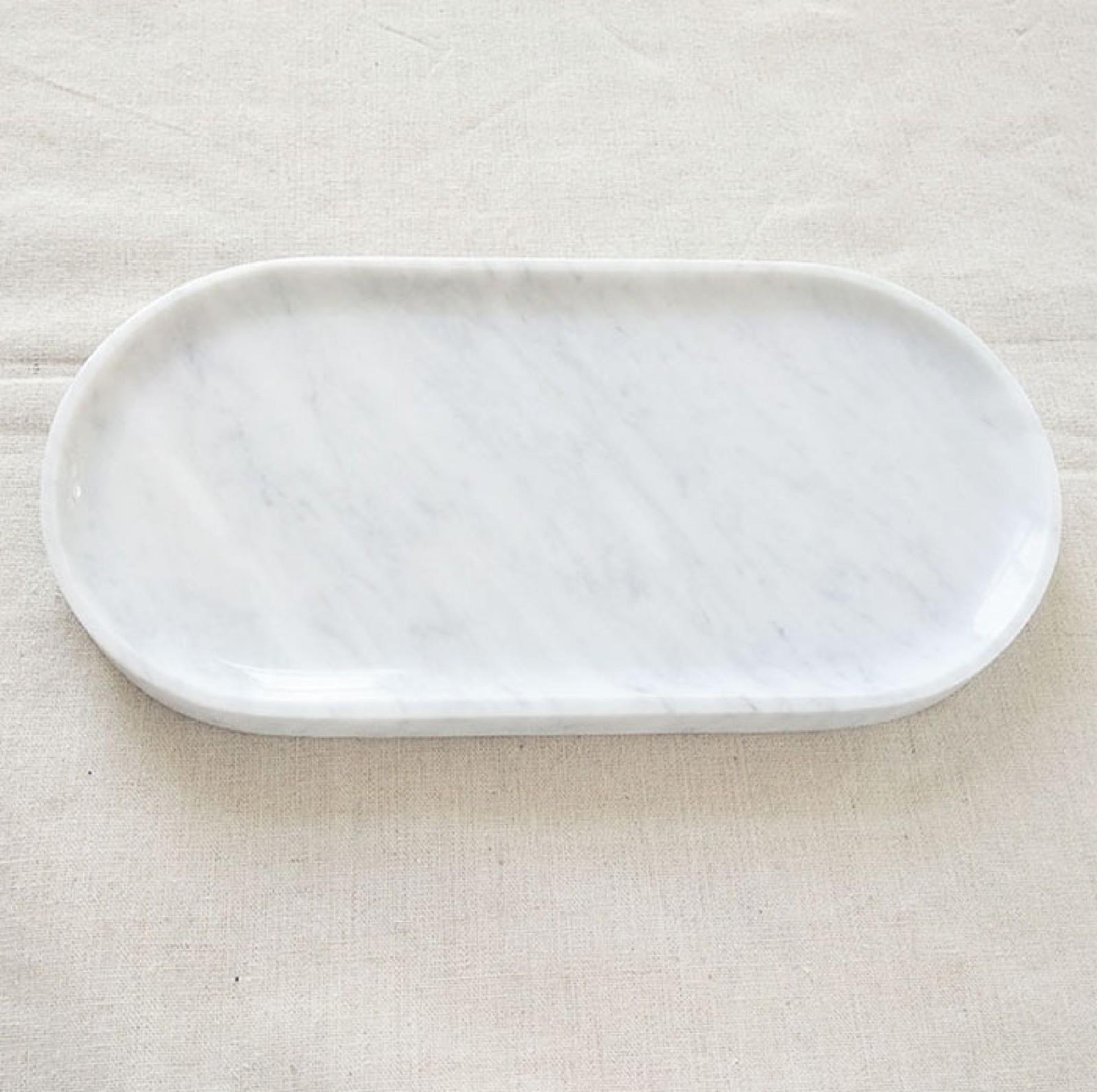 Carrara White Marble Serving Plate