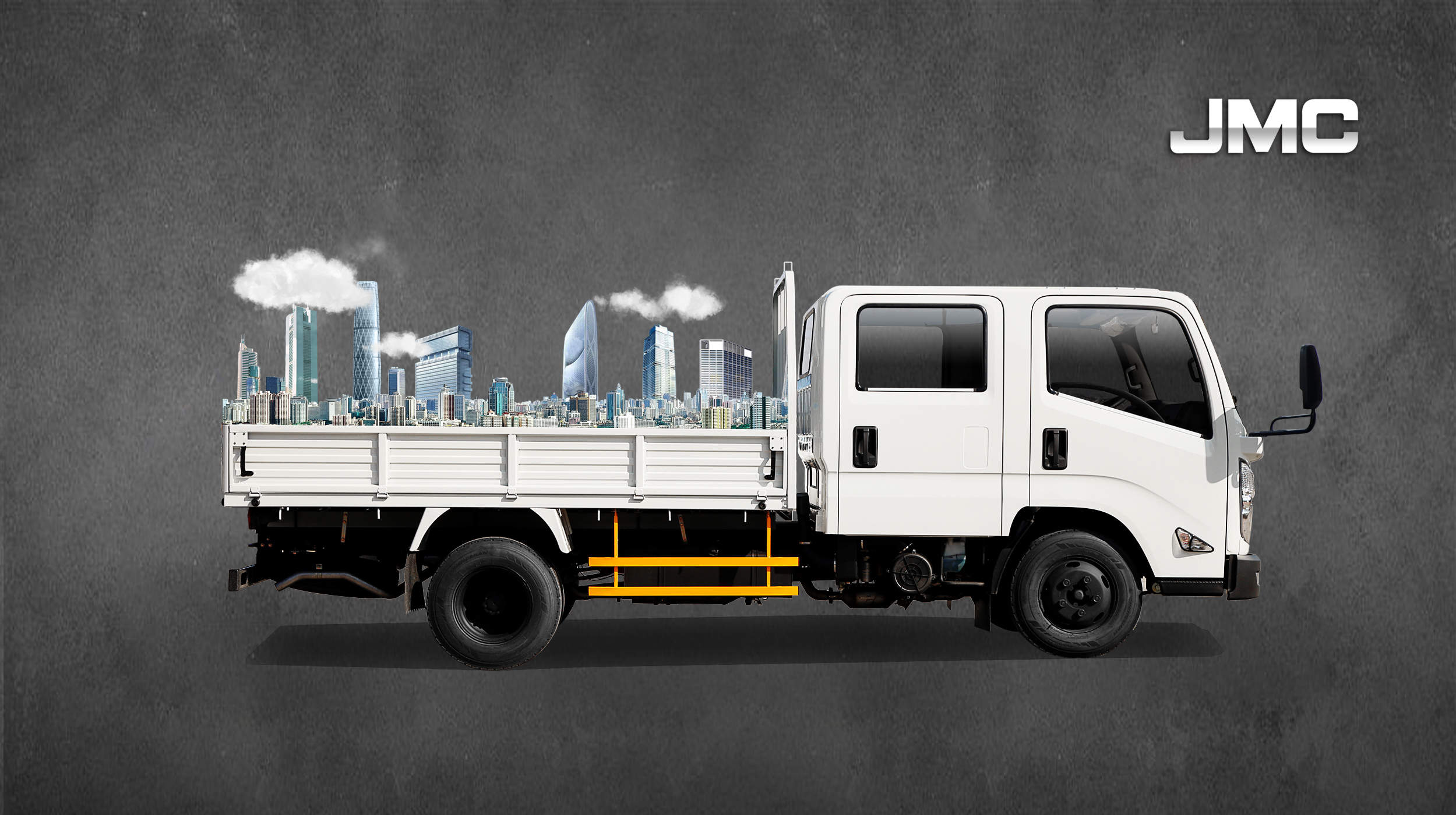 Light-duty commercial truck in white