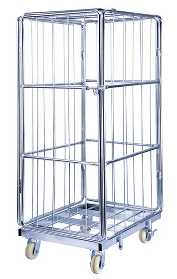 Chrome-Plated Cage Cart with Casters