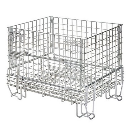 Collapsible Wire Mesh Container with Half Drop Gate