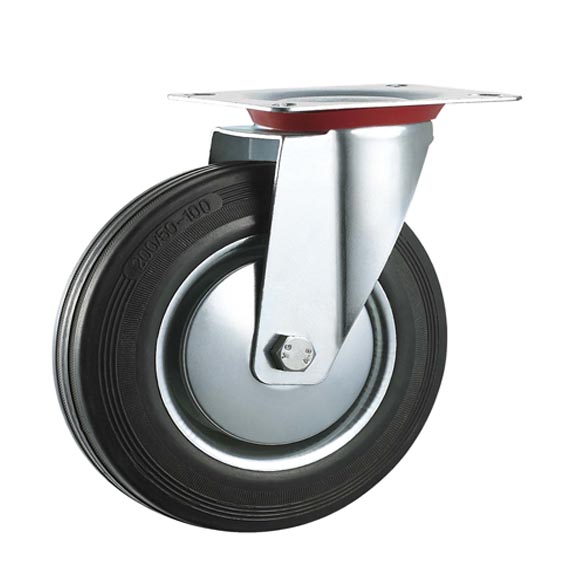 Industrial Rubber Wheel Castor with Brake