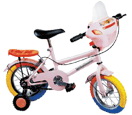 Children's Pink Bicycle with Training Wheels and Basket