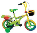 Children's Bicycle with Training Wheels and Basket