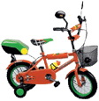 Children's Bicycle with Training Wheels and Basket