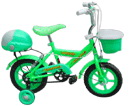 Green Children's Bicycle with Training Wheels