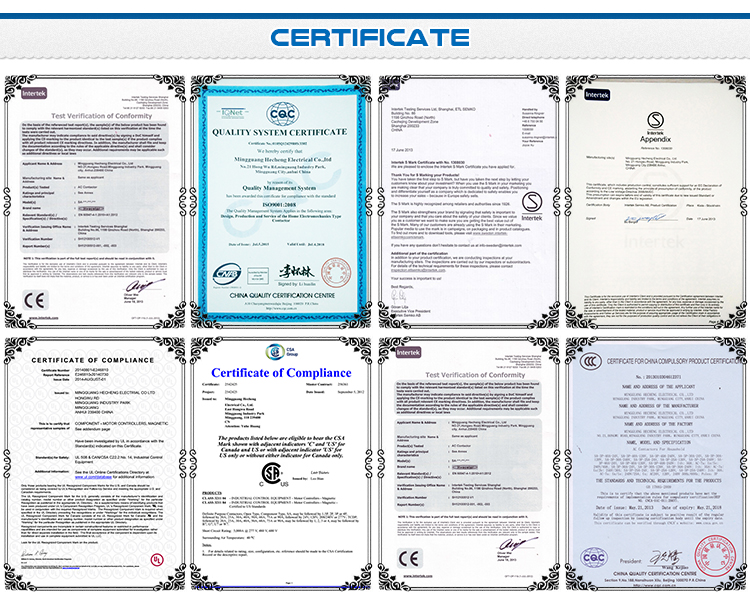 International quality and safety certifications for electrical components