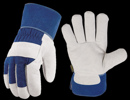Leather Palm Work Gloves with Denim Cuff
