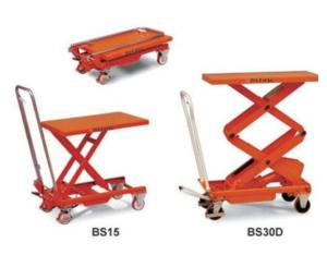 Stacker with scissor lift mechanism