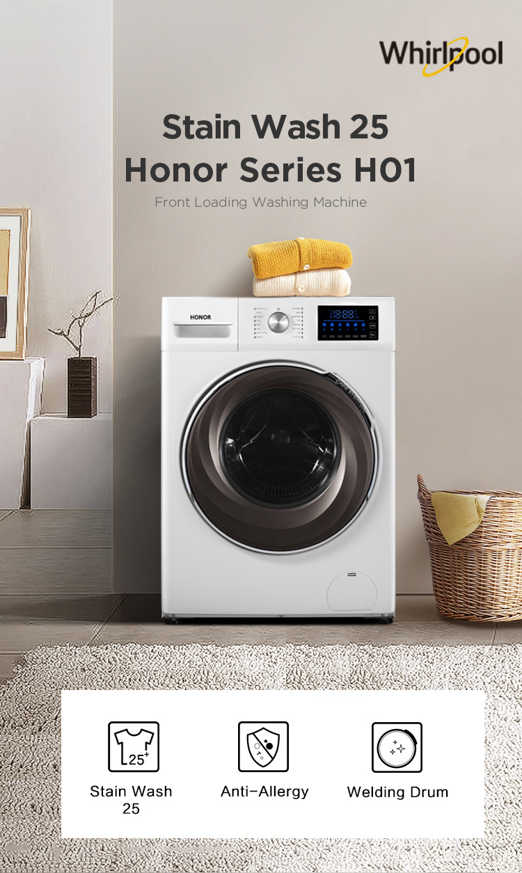 Front loading washing machine exterior