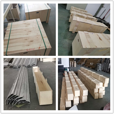 Wooden crate packaging for fan components