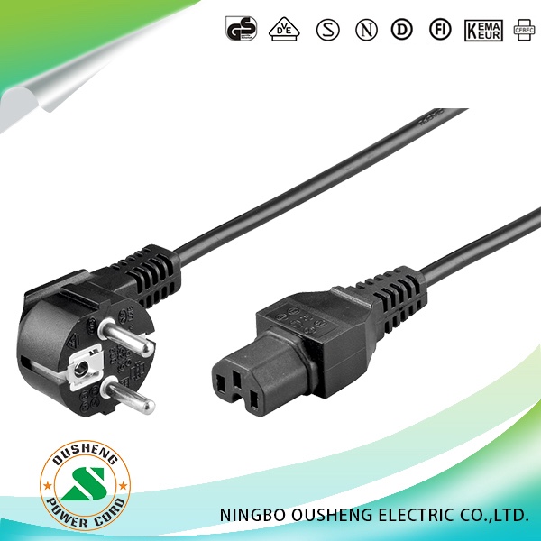 CEE7/7 Schuko to IEC C15 Power Cord