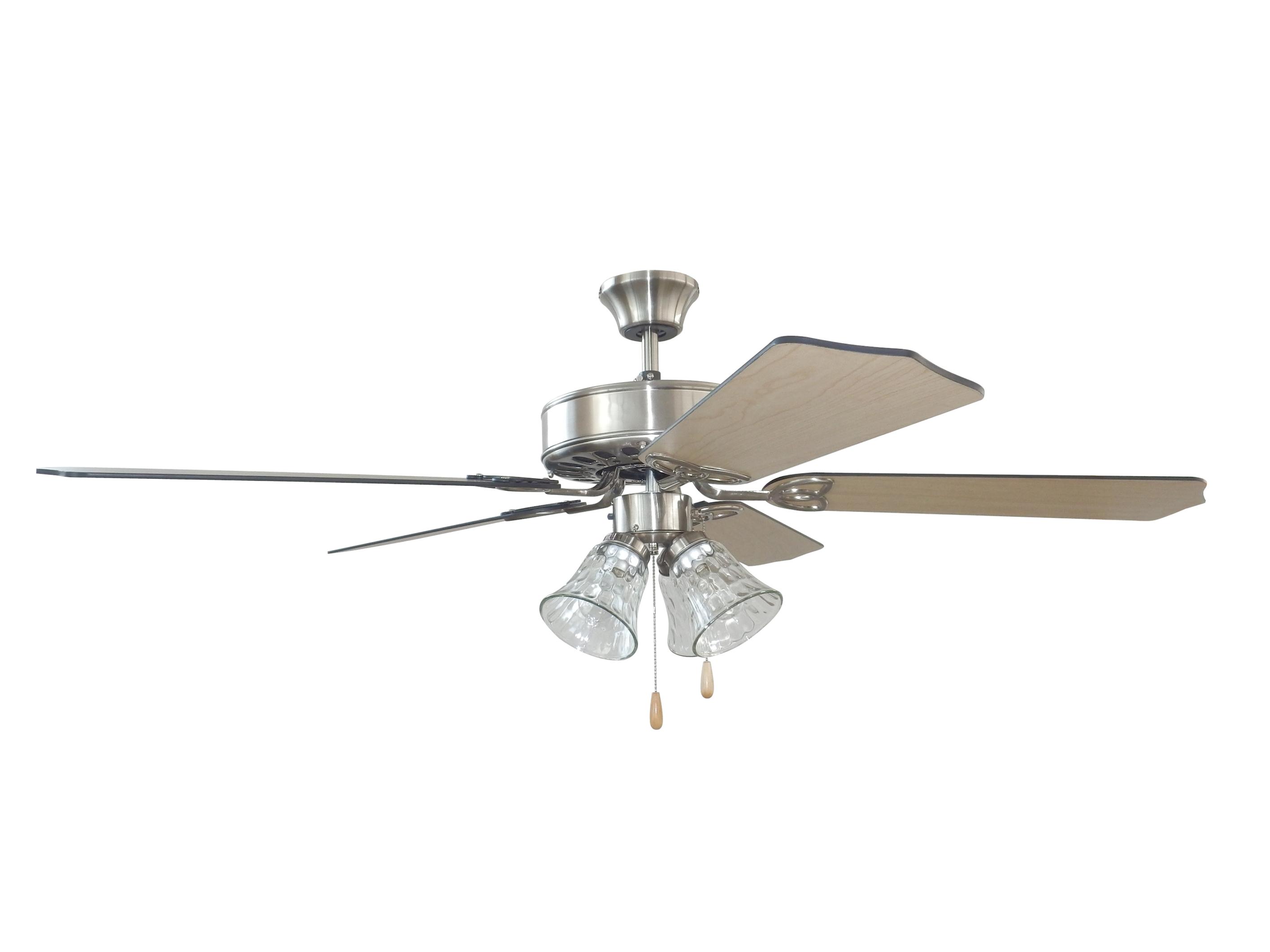 52-Inch Brushed Nickel Ceiling Fan with Light Kit