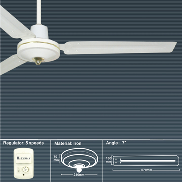 56-Inch Iron Ceiling Fan with 5-Speed Regulator