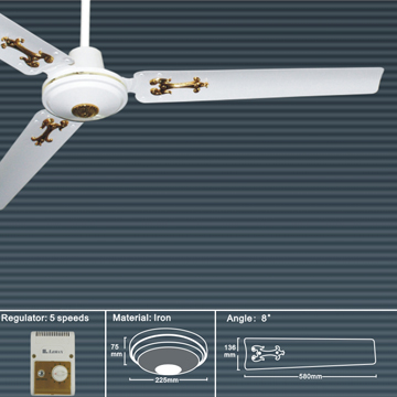 85W Three-Blade Ceiling Fan with Regulator