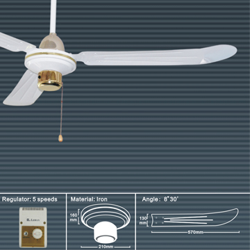 80W Ceiling Fan with 5-Speed Regulator