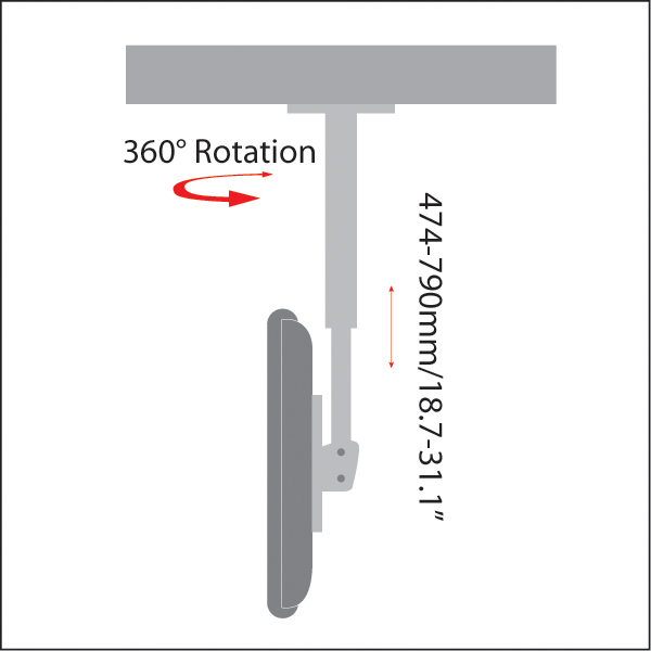 Adjustable Steel TV Ceiling Mount
