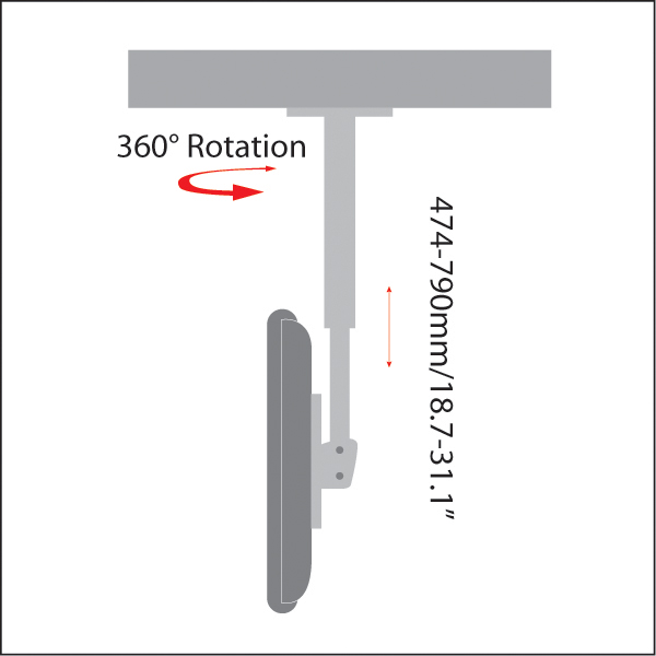 Adjustable Steel TV Ceiling Mount