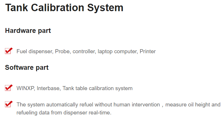 Tank Calibration System Hardware and Software Architecture