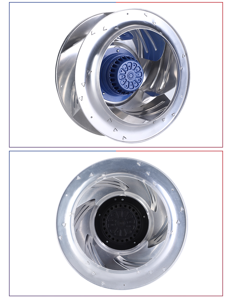 Detailed view of the centrifugal fan unit