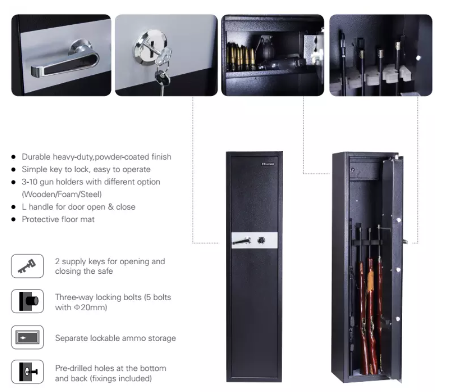 Powder-Coated Steel Gun Safe with Digital Lock