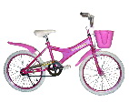 Pink Children's Step-Through Bicycle with Basket